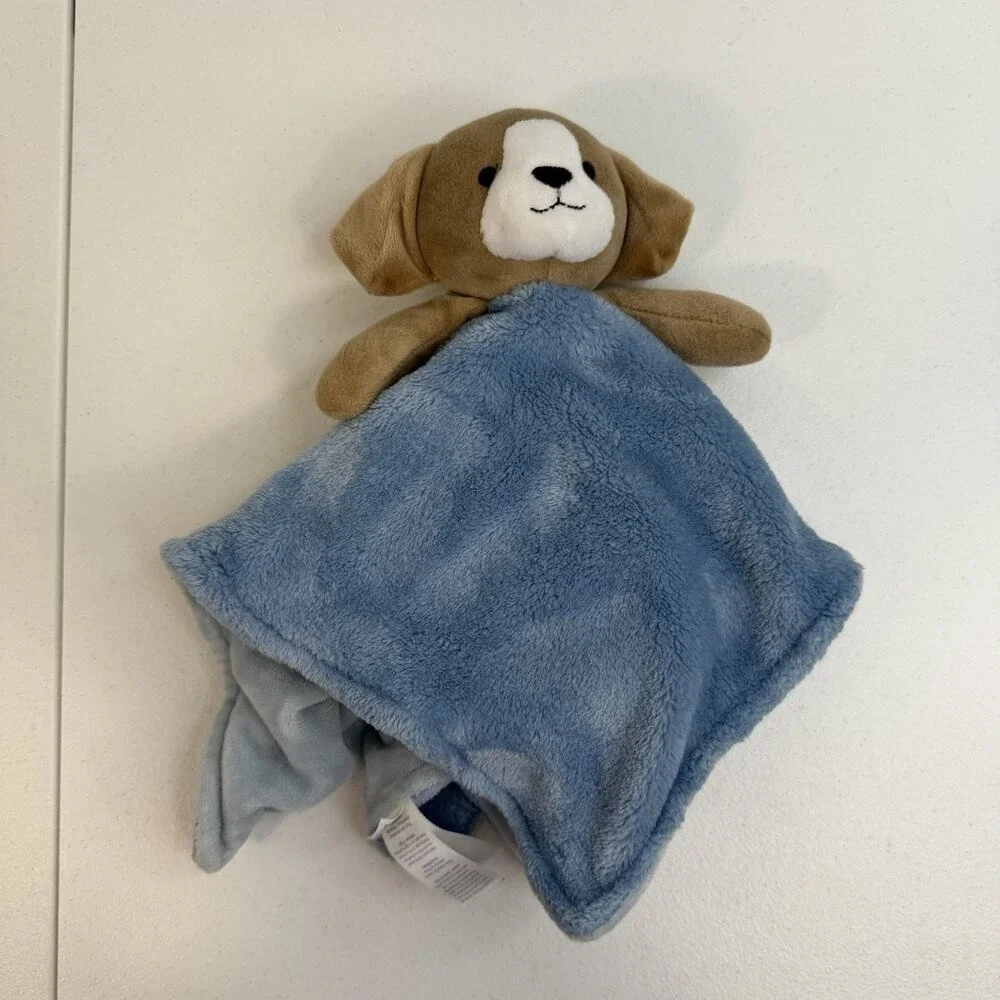 CARTER'S Brown Puppy Dog Blue Lovey Plush 2022 Baby Boy Security‎ Blanket